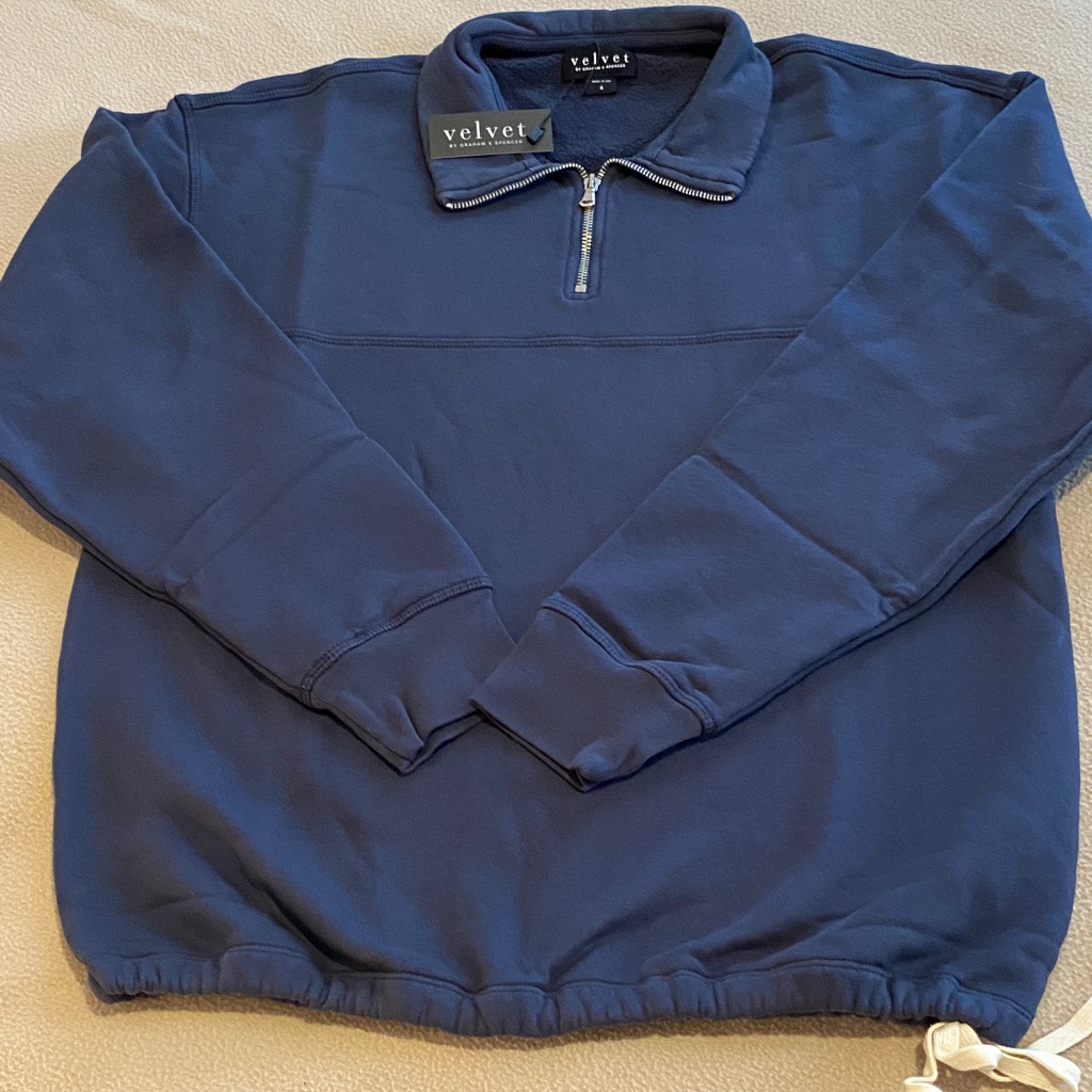 Velvet Men's Deep Blue Zip-Up Sweater P170@Ss